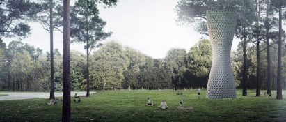 Aũra air purifying towers by Studio Symbiosis