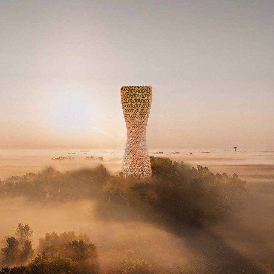 Aũra air purifying towers by Studio Symbiosis