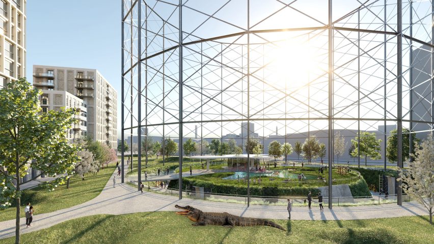 Alligator park in a gas holder by Avanton