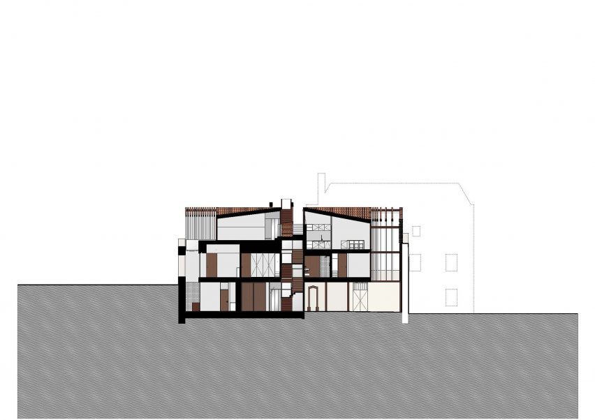Casa Altinho by António Costa Lima Arquitectos Section