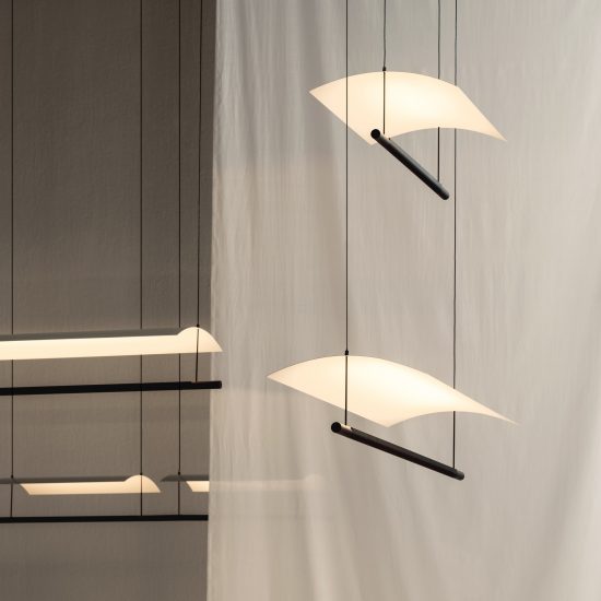 Antoni Arola lights pendant lamp with single LED strip for Santa & Cole