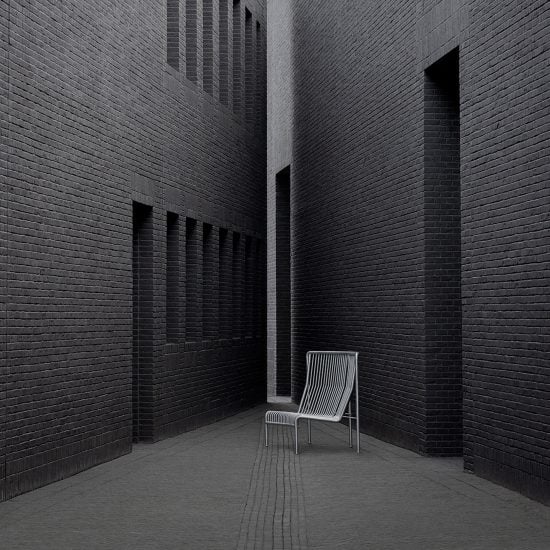 Roadie outdoor sofa is an homage to crowd control barriers