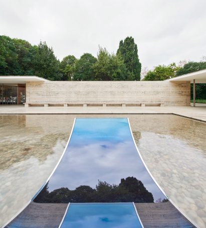 Sabine Marcelis creates installation from Barcelona Pavilion materials