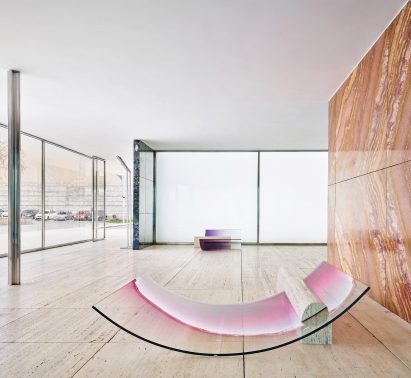 Sabine Marcelis creates installation from Barcelona Pavilion materials