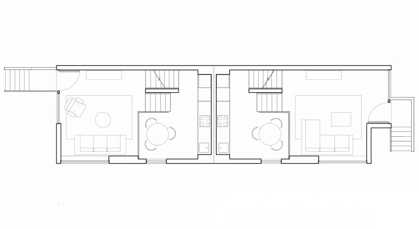 SemiSemi House by Peter McNeil and Clarissa Nam COMN Architects First Floor Plan