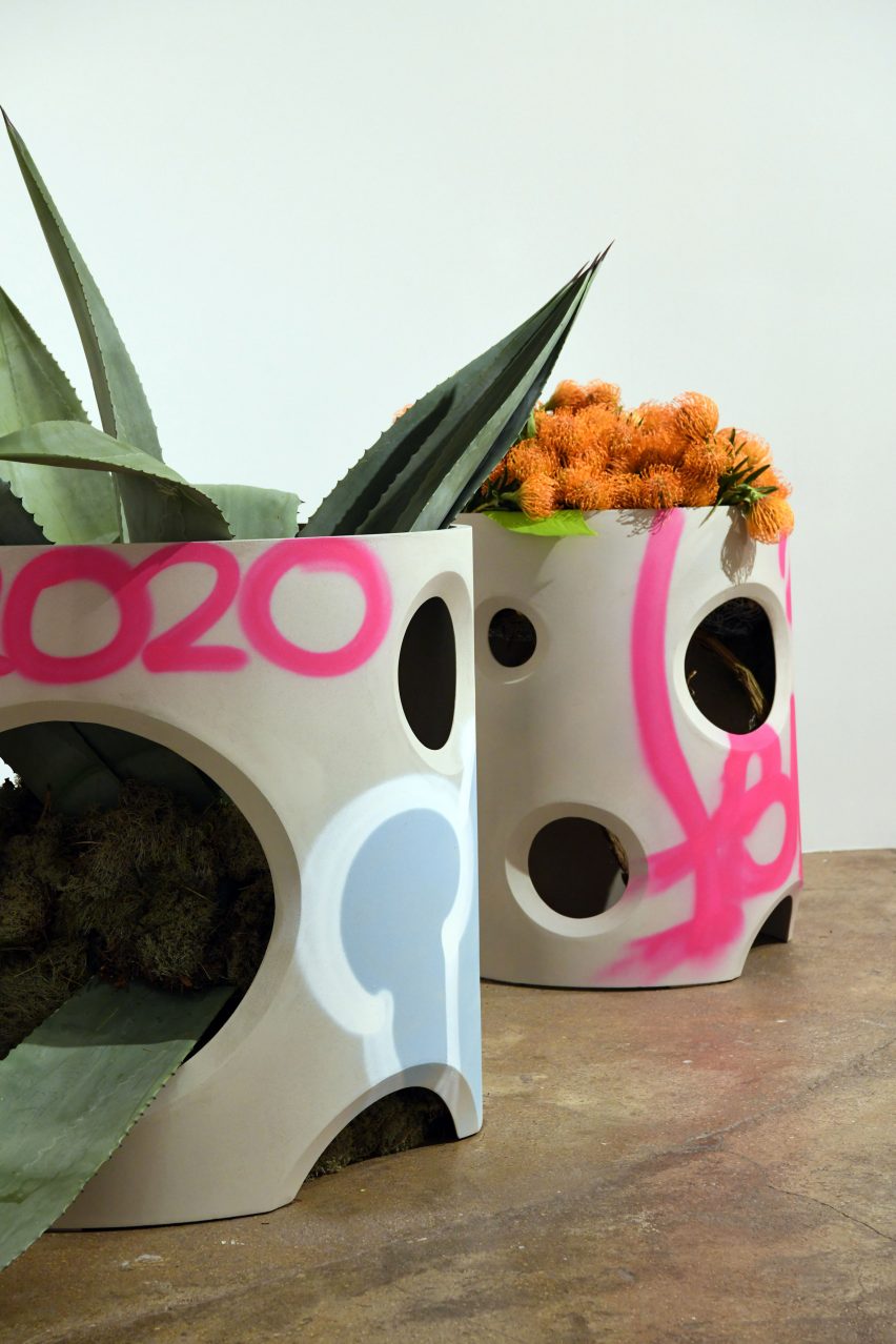Virgil Abloh channels brutalism for concrete Efflorescence furniture series
