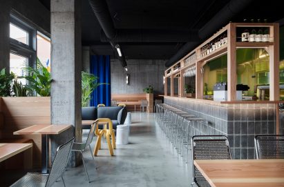 Yuzu burger restaurant by HAF Studio in Reykjavík