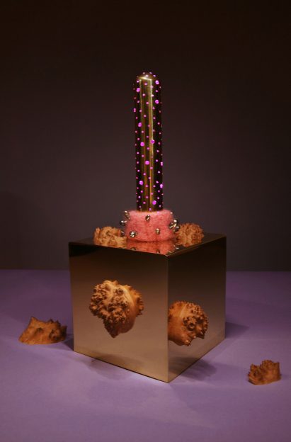 Aia Jüdes merges tree outgrowths with fibre optics for flamboyant lamps