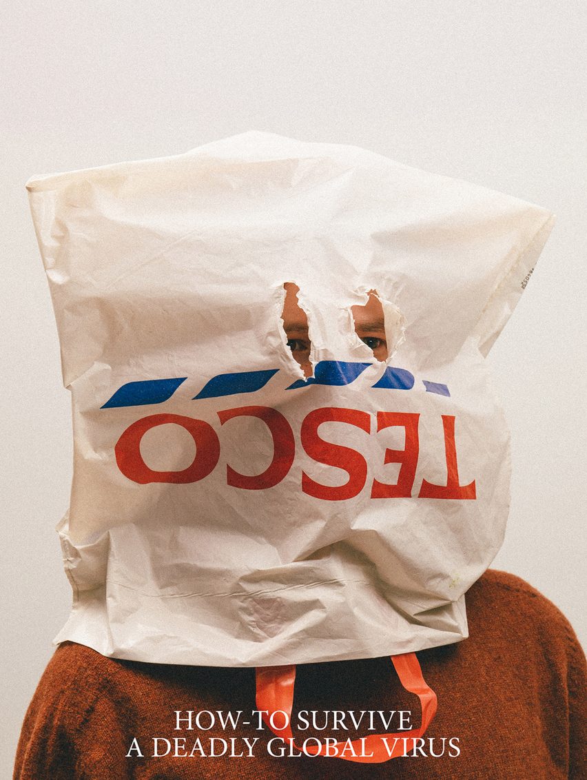 Alternative Coronavirus masks by Max Siedentopf with Tesco carrier bag