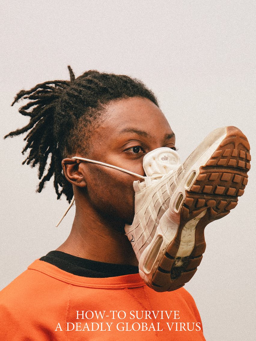 Alternative Coronavirus masks by Max Siedentopf with sneaker