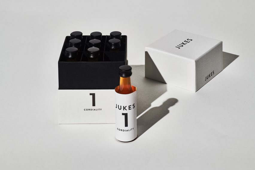 Barber and Osgerby create packaging for "adult cordial" Jukes Cordialities