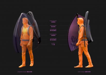 Be a Bat Man by Sun Dayong is a mobile safety device or shield against Coronavirus
