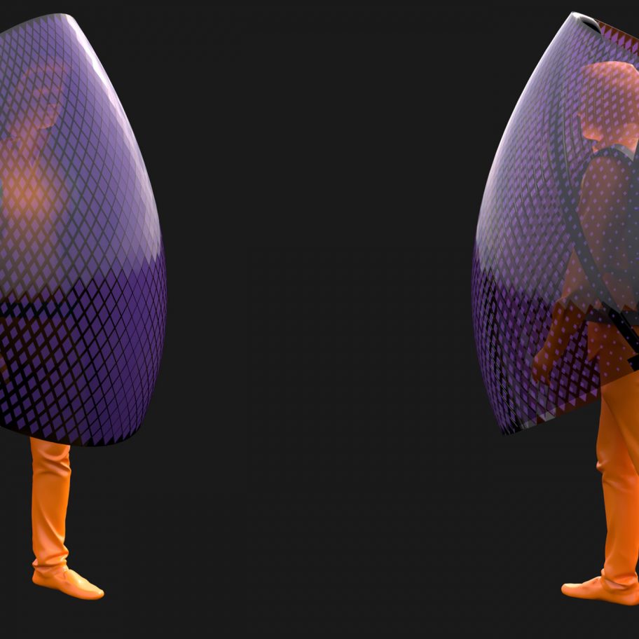 Be a Bat Man by Sun Dayong is a mobile safety device or shield against Coronavirus
