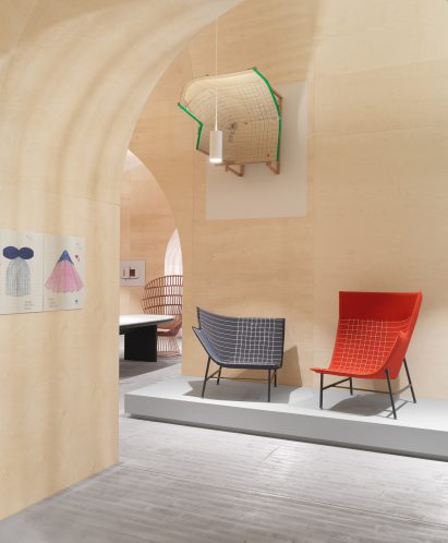 London design duo Doshi Levien built a series of interconnected spaces filled with scaled-up versions of the models made in its studio for this year's Stockholm Furniture & Light Fair.