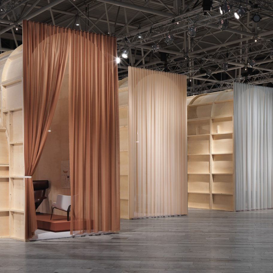 London design duo Doshi Levien built a series of interconnected spaces filled with scaled-up versions of the models made in its studio for this year's Stockholm Furniture & Light Fair.