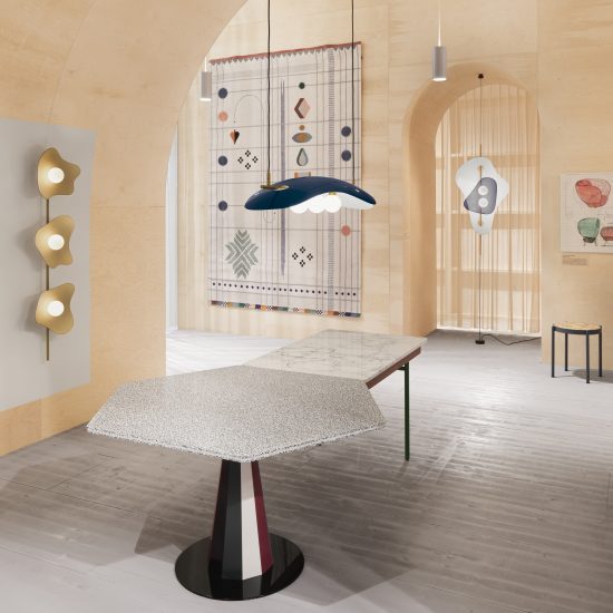 London design duo Doshi Levien built a series of interconnected spaces filled with scaled-up versions of the models made in its studio for this year's Stockholm Furniture & Light Fair.