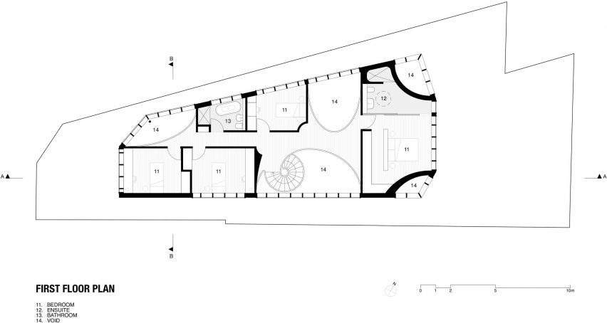 Glebe House by Chenchow Little Architects first floor plan