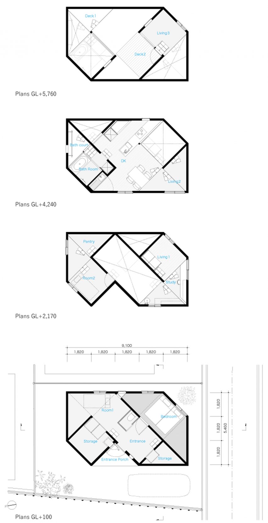 House in Takatsuki by Tato Architects plans