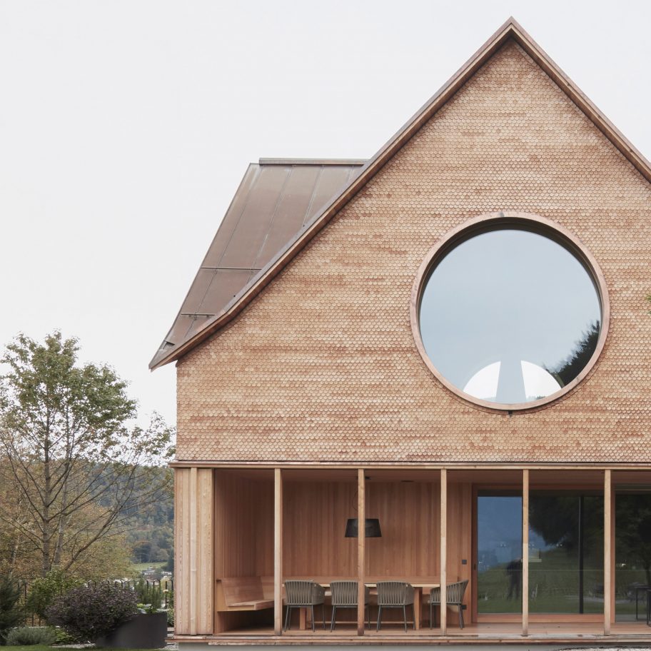 House with Three Eyes by Innauer-Matt Architekten gable