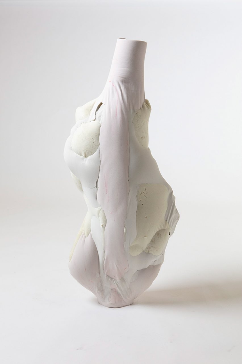 Julia Olanders makes "toxic" vases from insulation foam and concrete