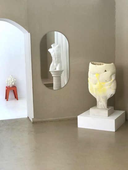 Julia Olanders makes "toxic" vases from insulation foam and concrete