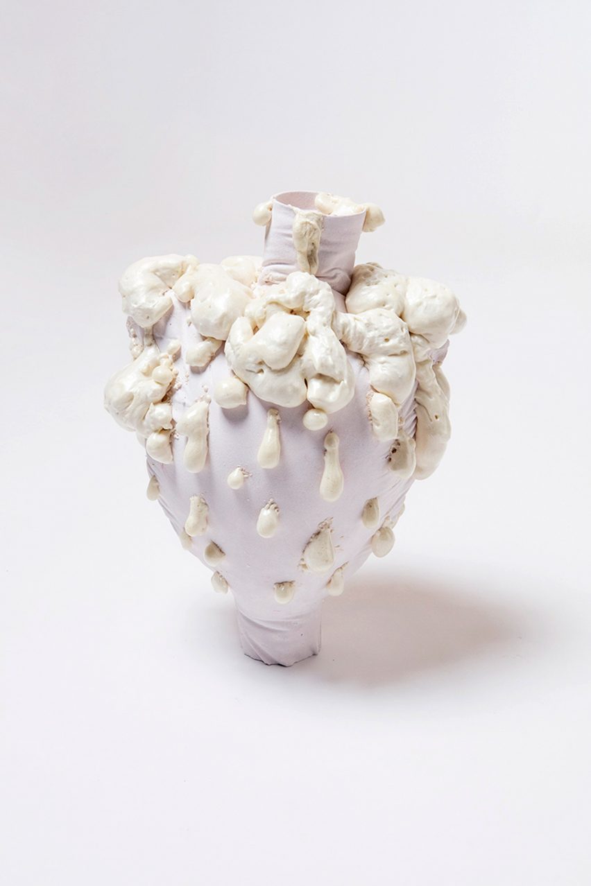 Julia Olanders makes "toxic" vases from insulation foam and concrete