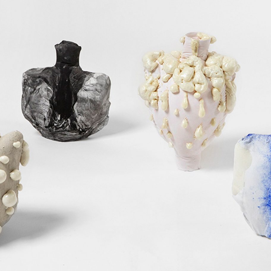 Julia Olanders makes "toxic" vases from insulation foam and concrete
