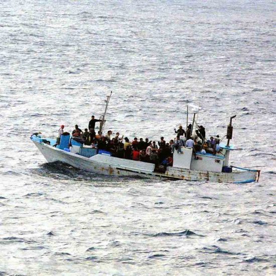 Greece condemned for floating sea border wall to deter refugees