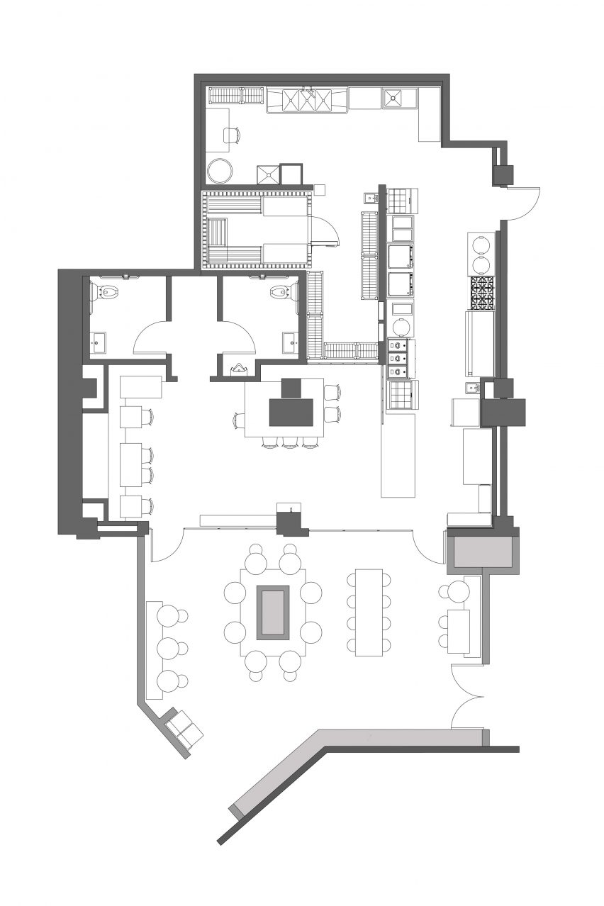 Loqui Restaurant by Wick Architecture and Design Floor Plan