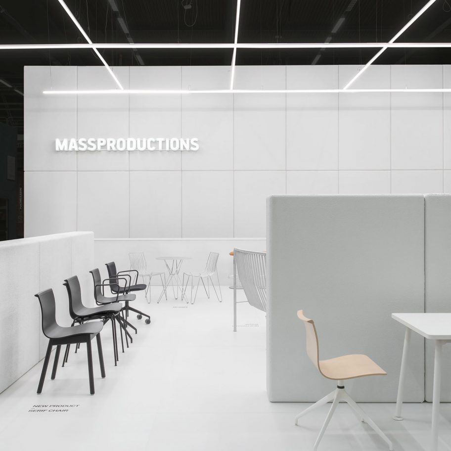 Massproductions' fair stand uses grid structure to guarantee easy re-use
