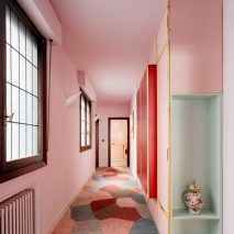 Bilbao’s Mixtape Apartment has a baby-pink kitchen