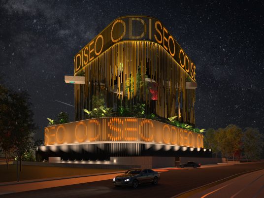 Longest overhanging swimming pool in Europe at Odiseo casino in Murcia, Spain, by Clavel Arquitectos