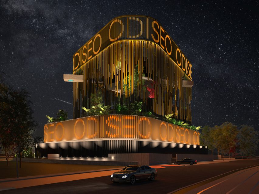 Longest overhanging swimming pool in Europe at Odiseo casino in Murcia, Spain, by Clavel Arquitectos