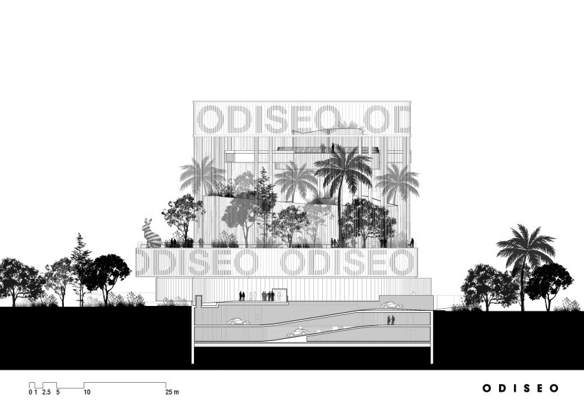 Longest overhanging swimming pool in Europe at Odiseo casino in Murcia, Spain, by Clavel Arquitectos