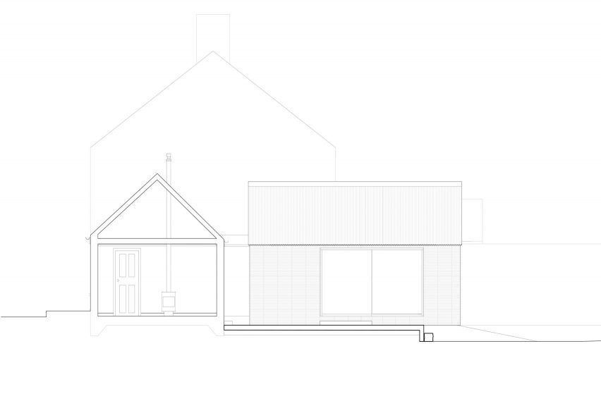 Over The Edge minimalist house by Jonathan Burlow section