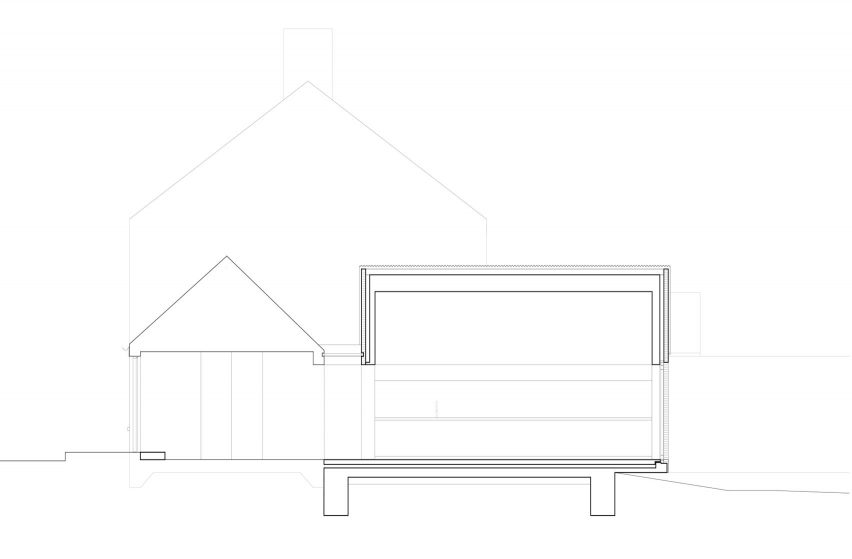 Over The Edge minimalist house by Jonathan Burlow section