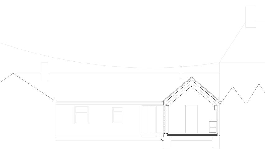 Over The Edge minimalist house by Jonathan Burlow section