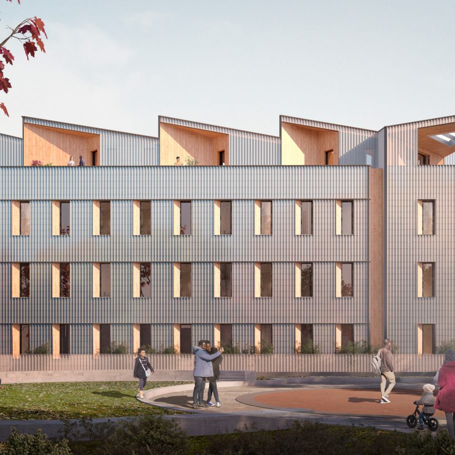 Model-C carbon-neutral apartment block in Boston by Generate