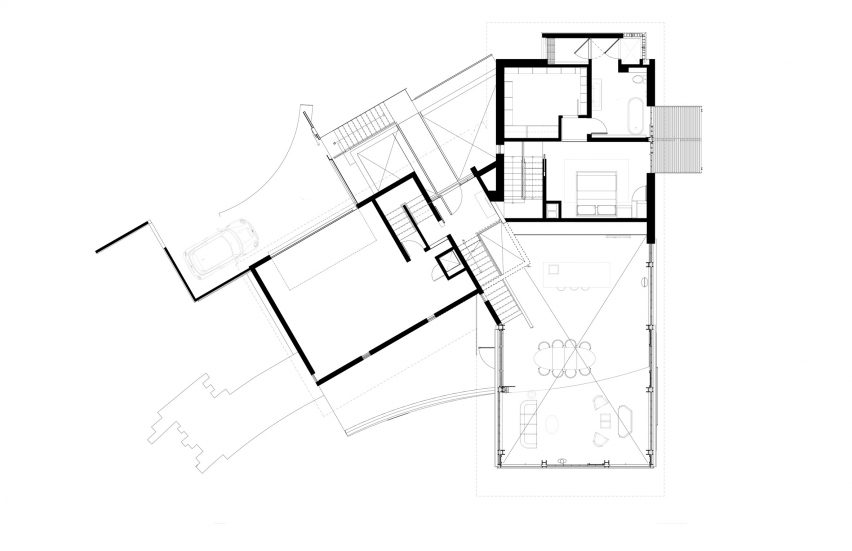 Hollywood Hills by Mutuus Studio First Floor Plan