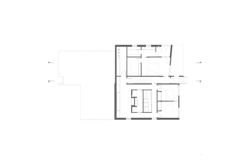 Terrace Residence by Open Studio Collective Lower Level Plan