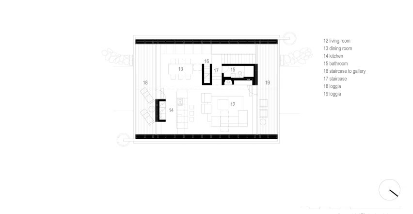 Weekend House in Beskydy by Pavel Míček Architects floor plana