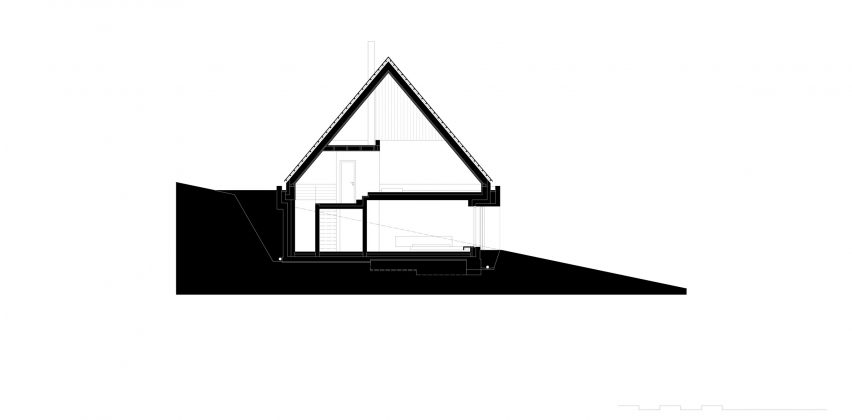 Weekend House in Beskydy by Pavel Míček Architects section