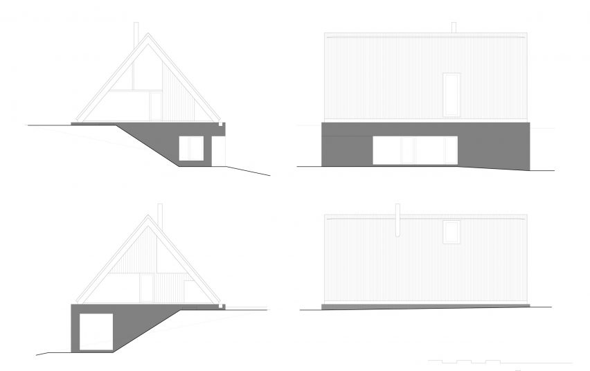 Weekend House in Beskydy by Pavel Míček Architects elevations