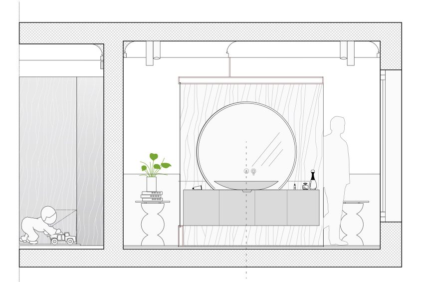 Wood Ribbon apartment by Toledano + Architects