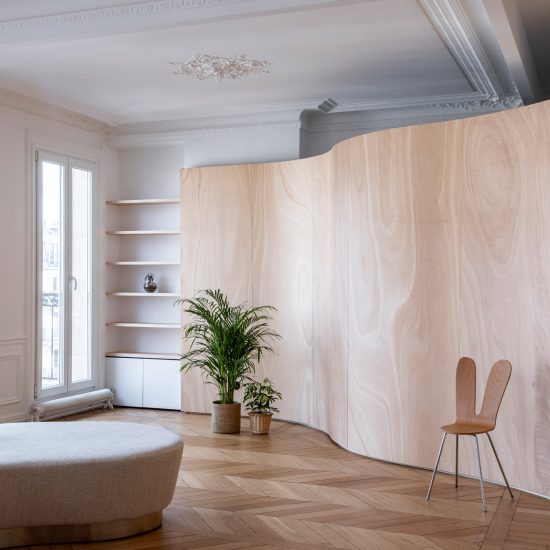 Wood Ribbon apartment by Toledano + Architects
