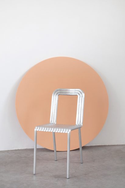 Muller Van Severen construct furniture series from rows of aluminium tubes