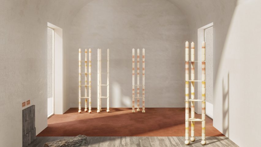 Anastasia Tikhomirova stacks ceramics for fragile furniture and lighting
