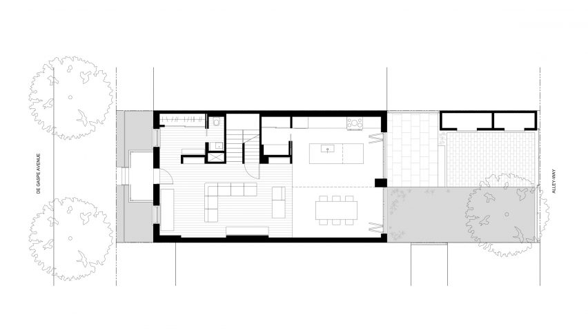 Brick House by Natalie Dionne Architecture Ground Floor Plan