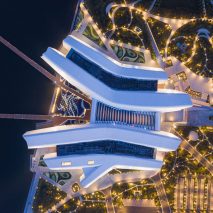 Cluster of hull-like roofs form The National Maritime Museum of China