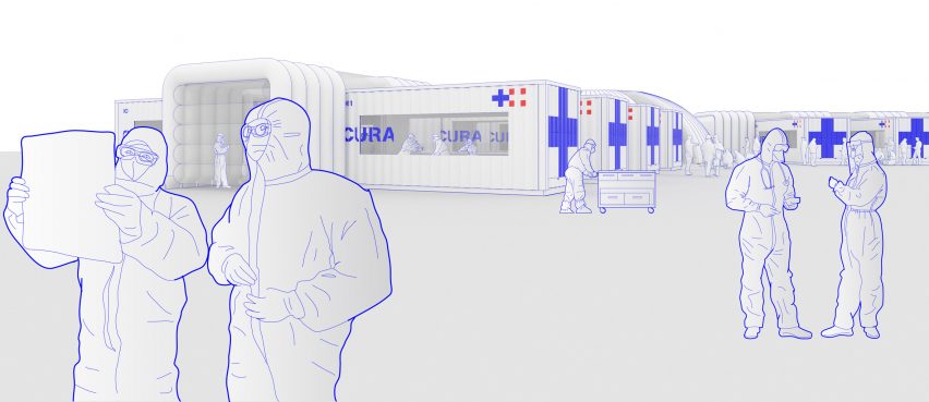 Shipping-container intensive care units – Connected Units for Respiratory Ailments (CURA) by Carlo Ratti Associati and Italo Rota